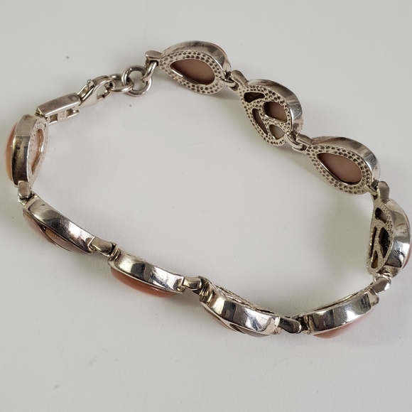 Sterling Silver 925 MOP Tennis Bracelet - Picture 13 of 16